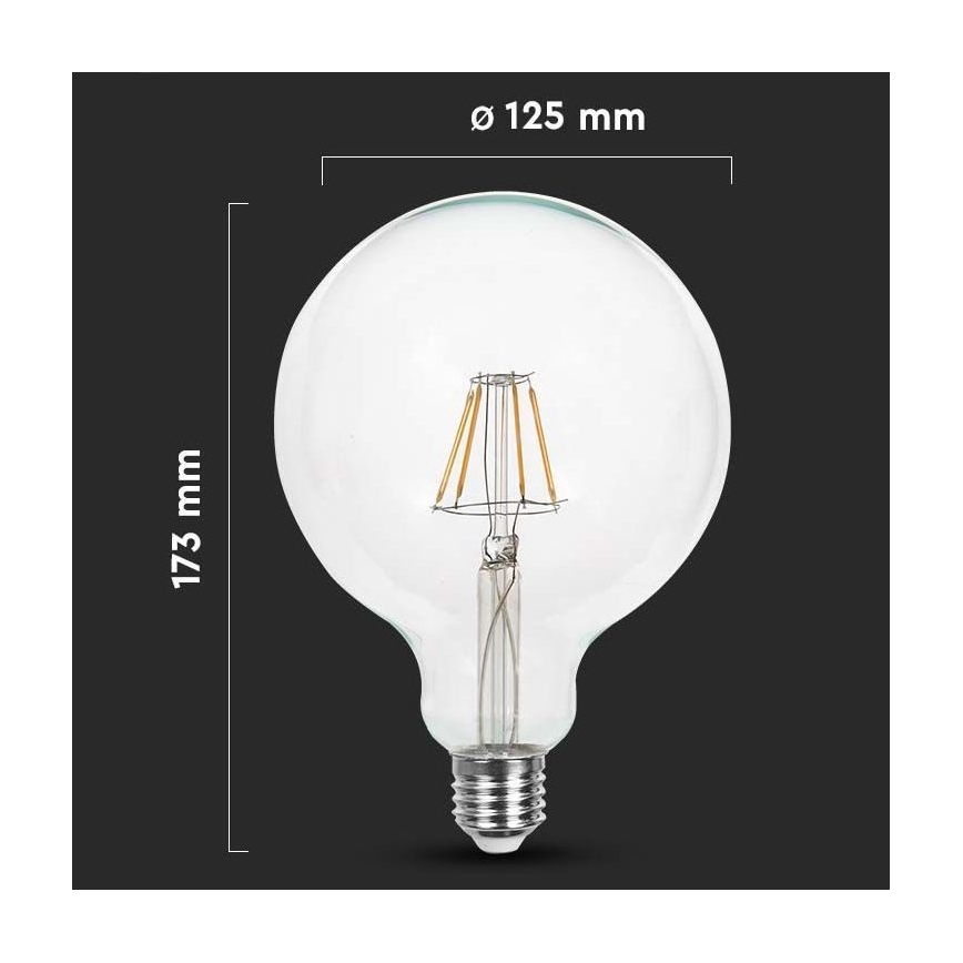 LED-pære FILAMENT G125 E27/10W/230V 3000K