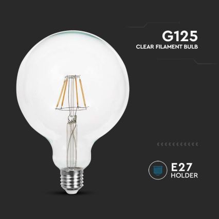 LED-pære FILAMENT G125 E27/10W/230V 4000K