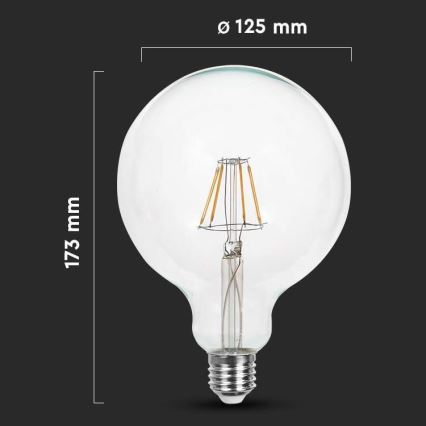 LED-pære FILAMENT G125 E27/10W/230V 4000K