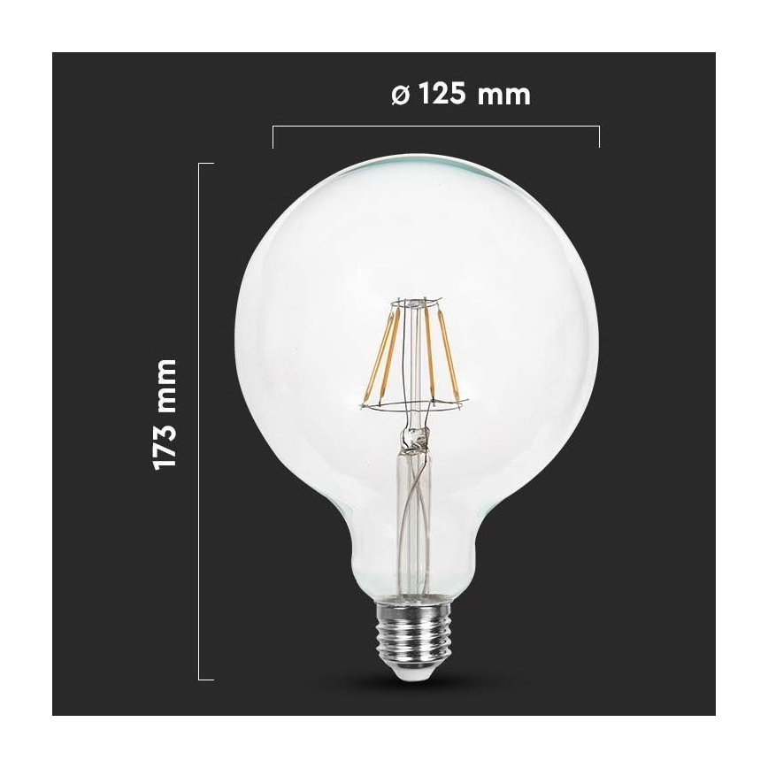 LED-pære FILAMENT G125 E27/10W/230V 4000K