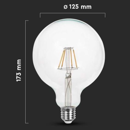 LED-pære FILAMENT G125 E27/10W/230V 6400K