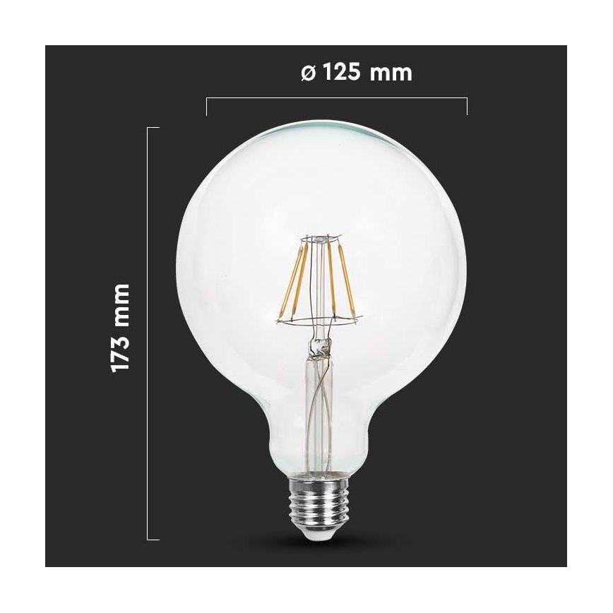 LED-pære FILAMENT G125 E27/10W/230V 6400K