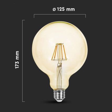 LED-pære FILAMENT G125 E27/12W/230V 2200K