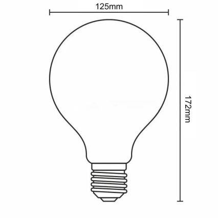 LED-pære WHITE FILAMENT G125 E27/13W/230V 3000K