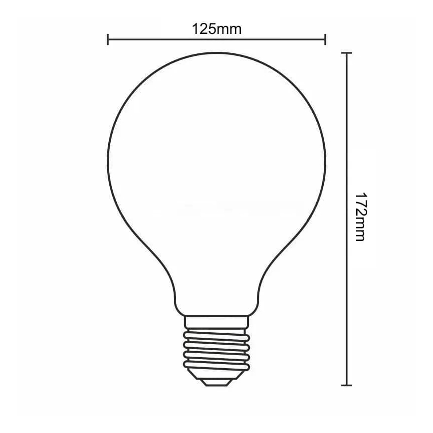 LED-pære FILAMENT G125 E27/18W/230V 3000K