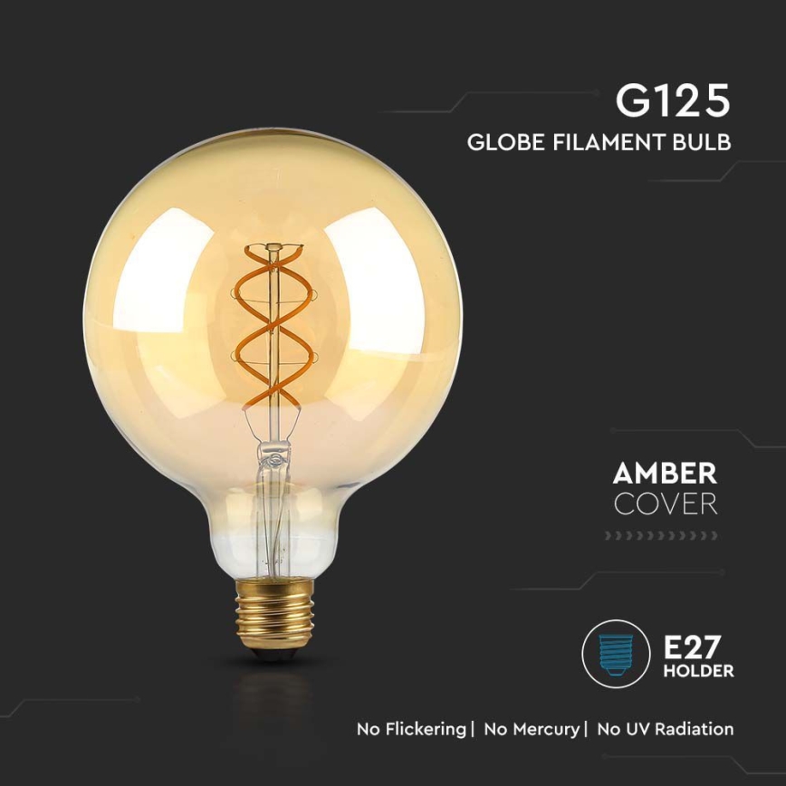 LED-pære FILAMENT G125 E27/5W/230V 1800K