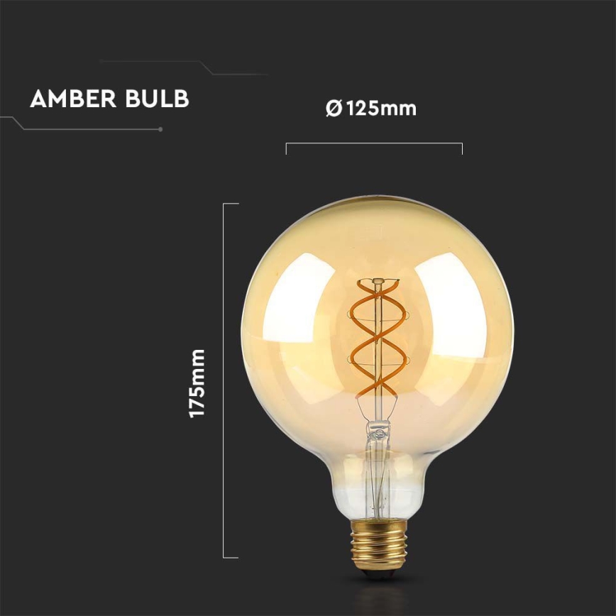 LED-pære FILAMENT G125 E27/5W/230V 1800K