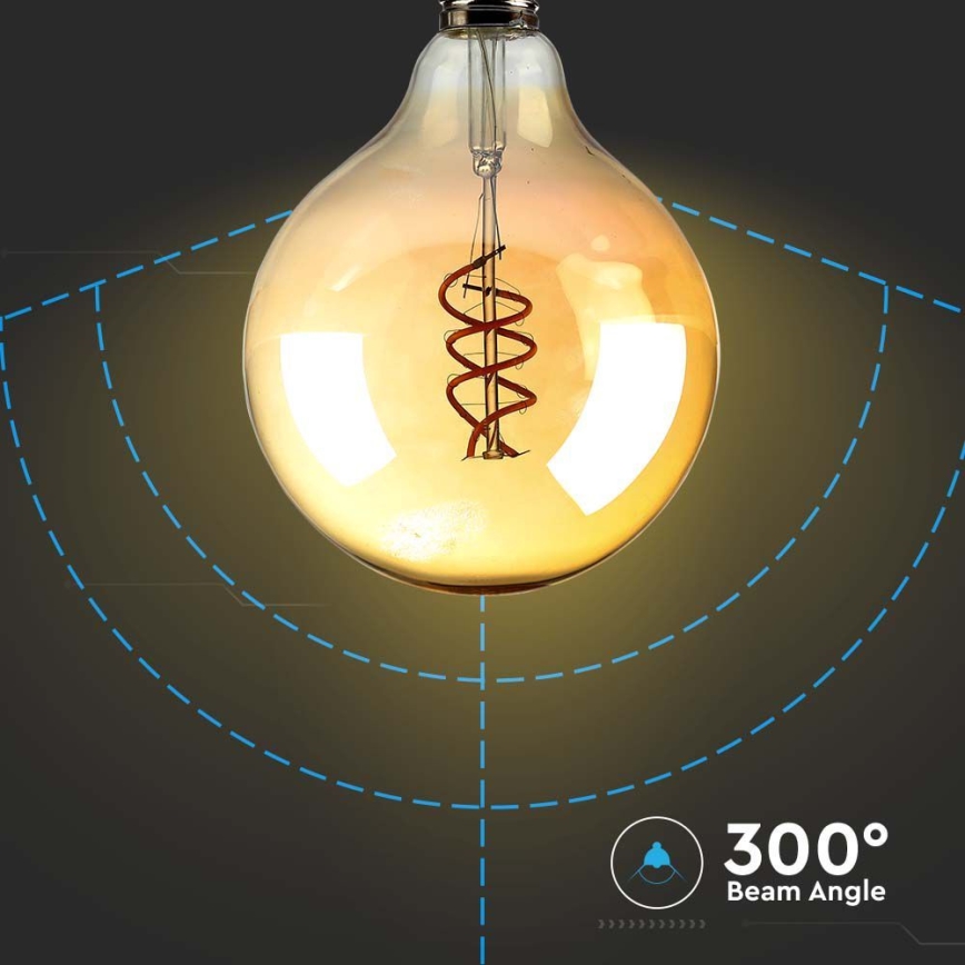 LED-pære FILAMENT G125 E27/6W/230V 1800K