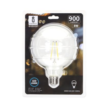 LED-pære FILAMENT G125 E27/8W/230V 6500K - Aigostar