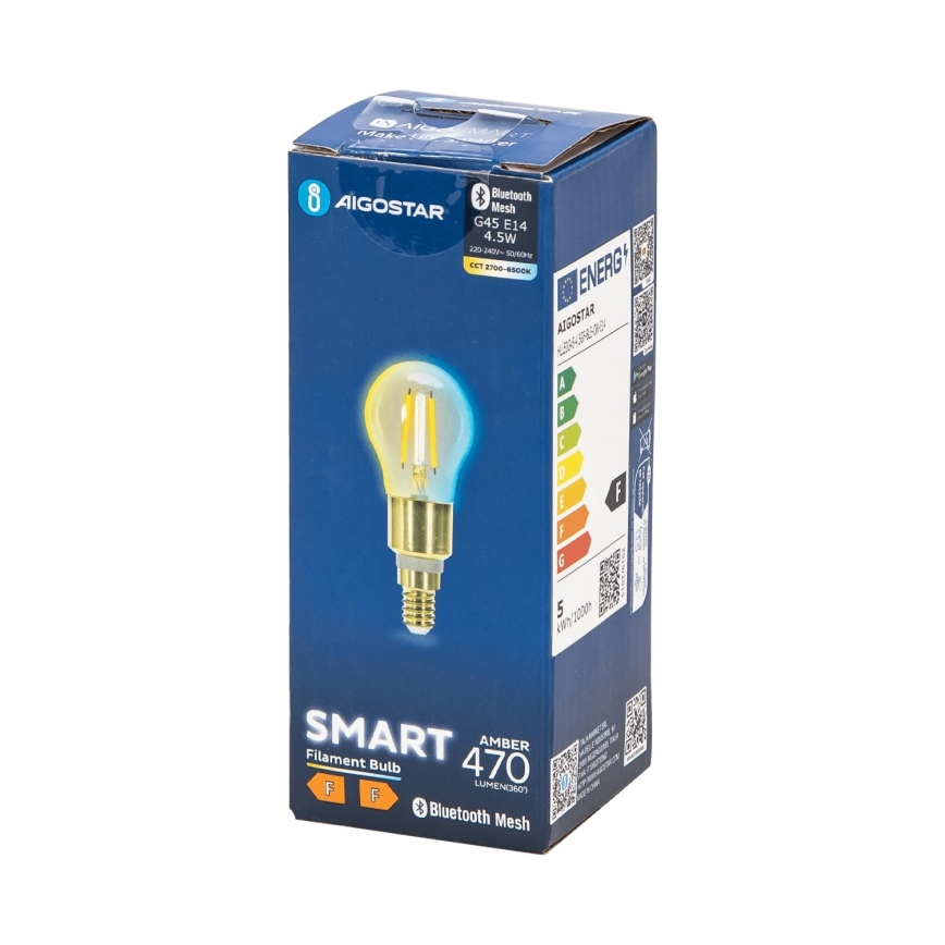 LED-pære dæmpbar FILAMENT MESH Smart G45 E14/4,5W/230V 2700-6500K - Aigostar