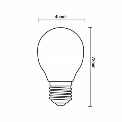 LED-pære FILAMENT G45 E14/4W/230V 3000K