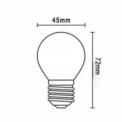 LED-pære FILAMENT G45 E27/2W/230V 3000K