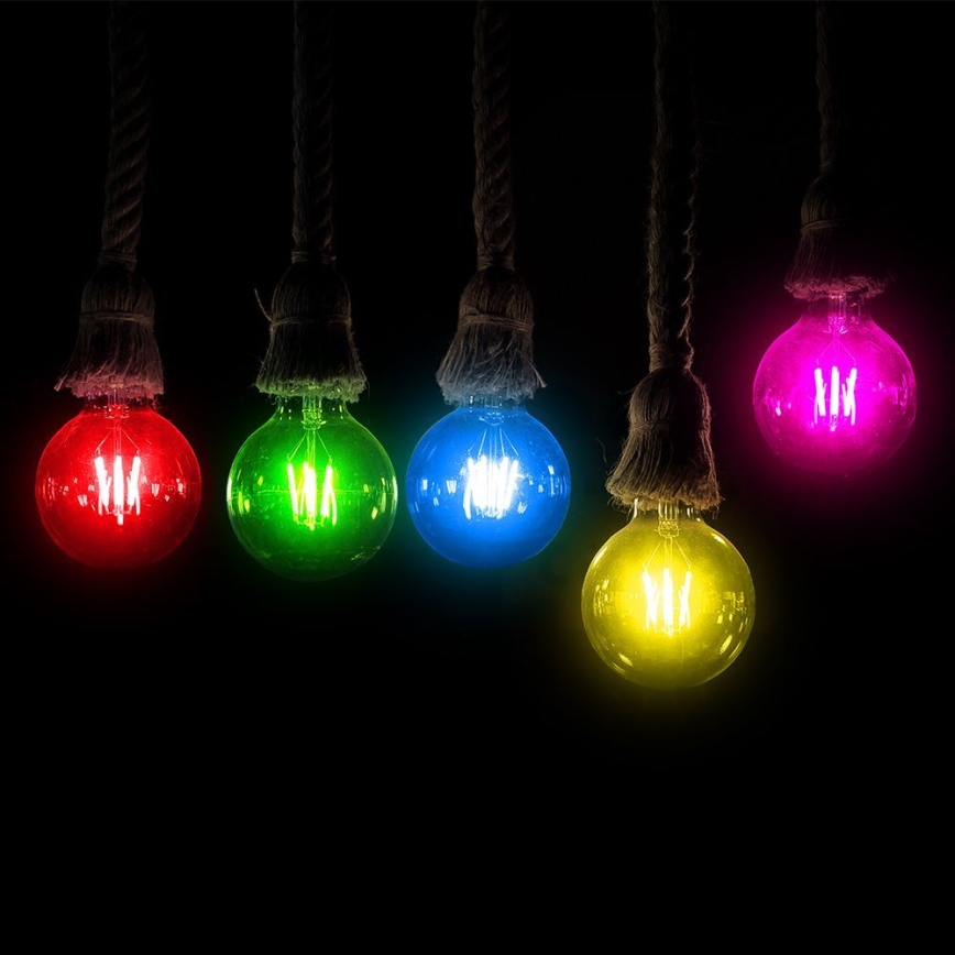 LED-pære FILAMENT G45 E27/2W/230V blå