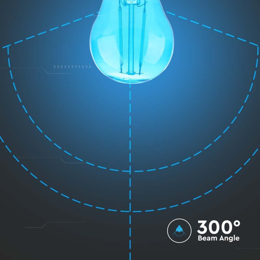 LED-pære FILAMENT G45 E27/2W/230V blå