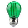 LED-pære FILAMENT G45 E27/2W/230V grøn