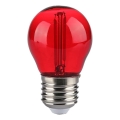LED-pære FILAMENT G45 E27/2W/230V rød