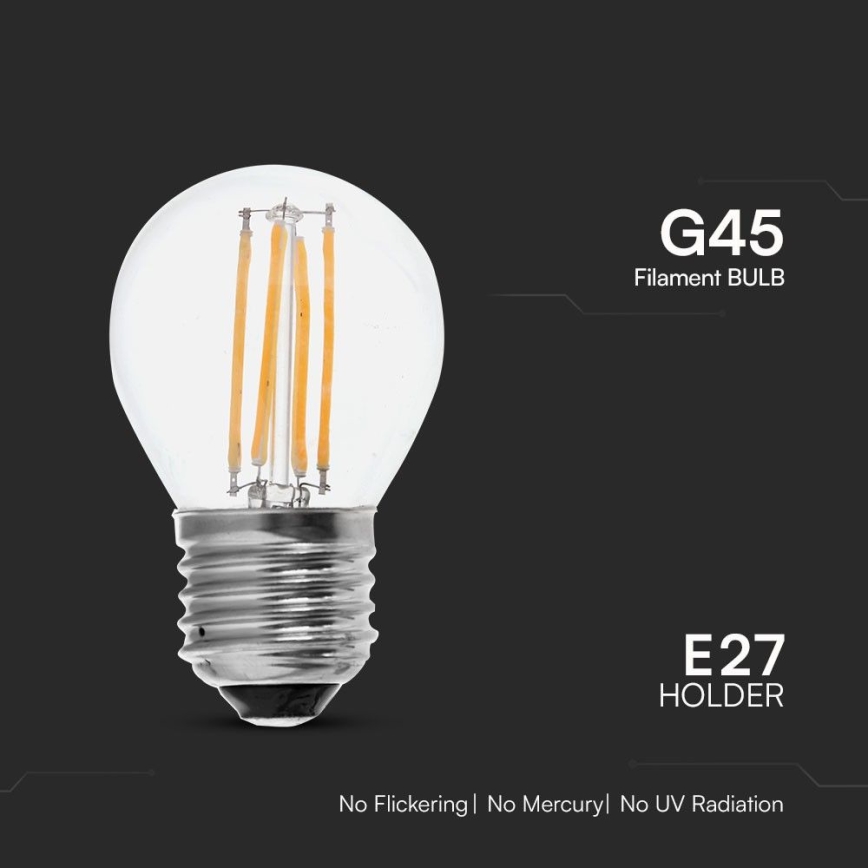 LED-pære FILAMENT G45 E27/6W/230V 6500K