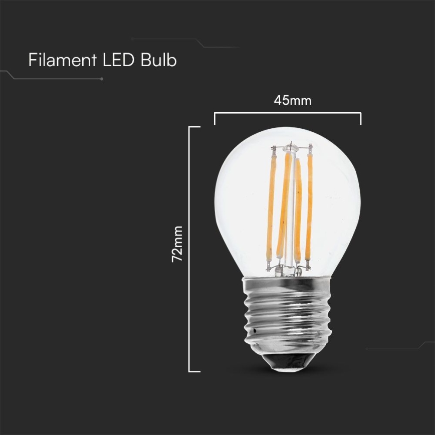 LED-pære FILAMENT G45 E27/6W/230V 6500K