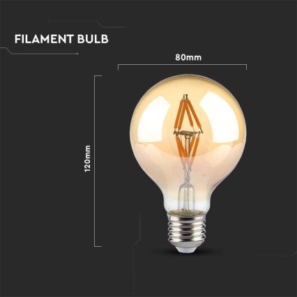 LED-pære FILAMENT G80 E27/4W/230V 2200K