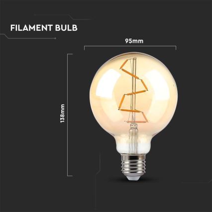 LED-pære FILAMENT G95 E27/4W/230V 2200K