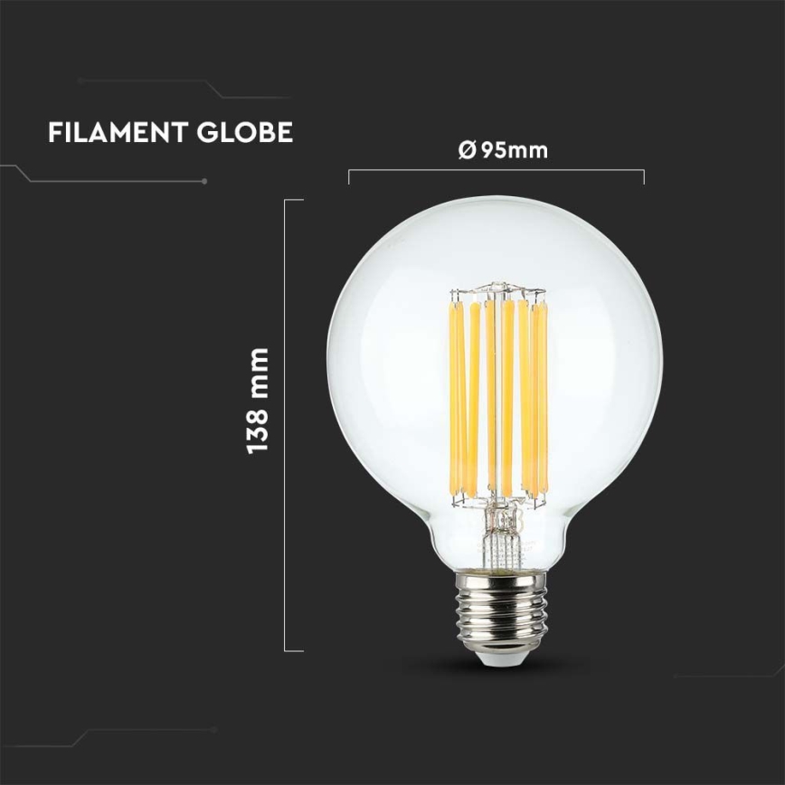 LED-pære FILAMENT G95 E27/6W/230V 3000K