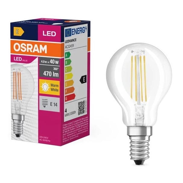 LED-pære FILAMENT P40 E14/4W/230V 2700K - Osram