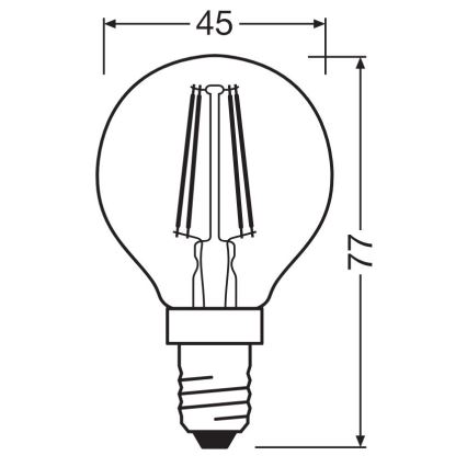 LED-pære FILAMENT P40 E14/4W/230V 2700K - Osram