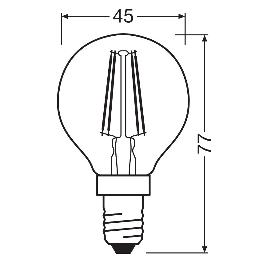 LED-pære FILAMENT P40 E14/4W/230V 2700K - Osram