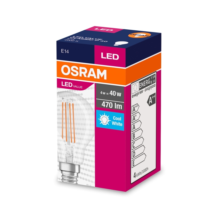 LED-pære FILAMENT P40 E14/4W/230V 4000K - Osram