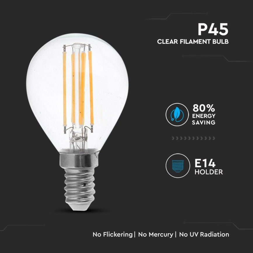 LED-pære FILAMENT P45 E14/4W/230V 4000K