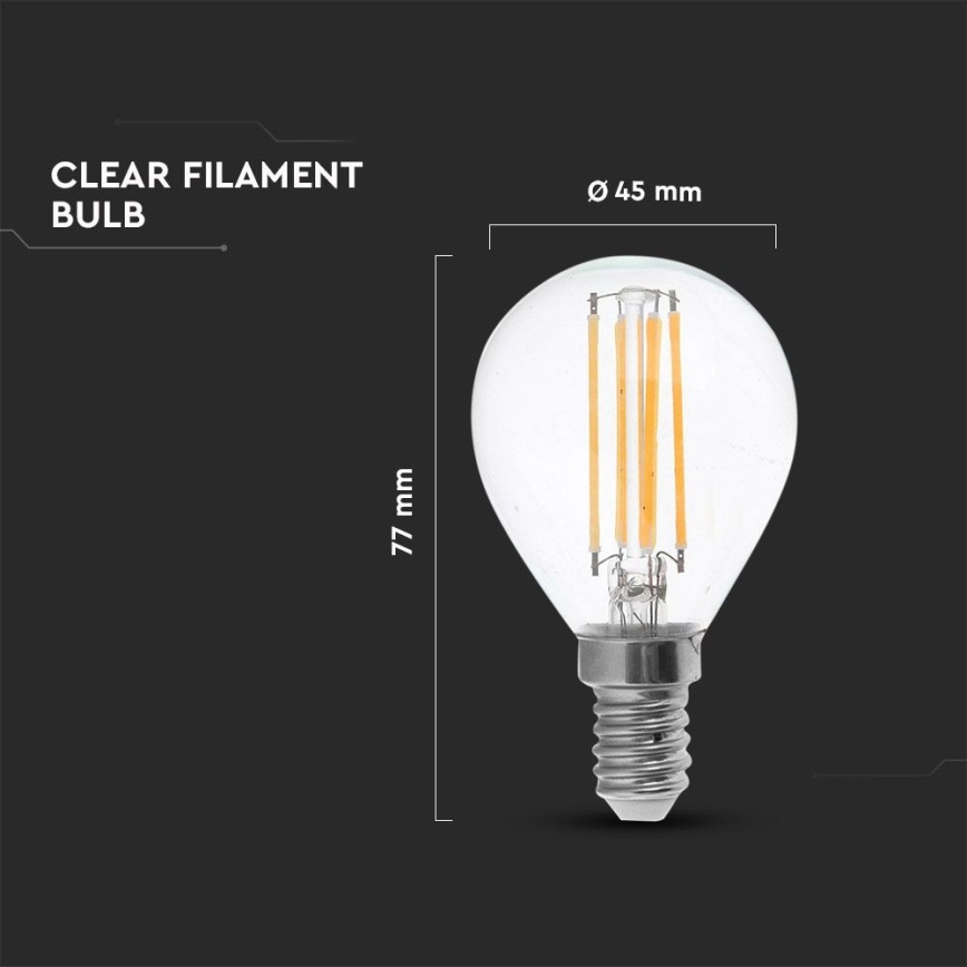 LED-pære FILAMENT P45 E14/4W/230V 4000K