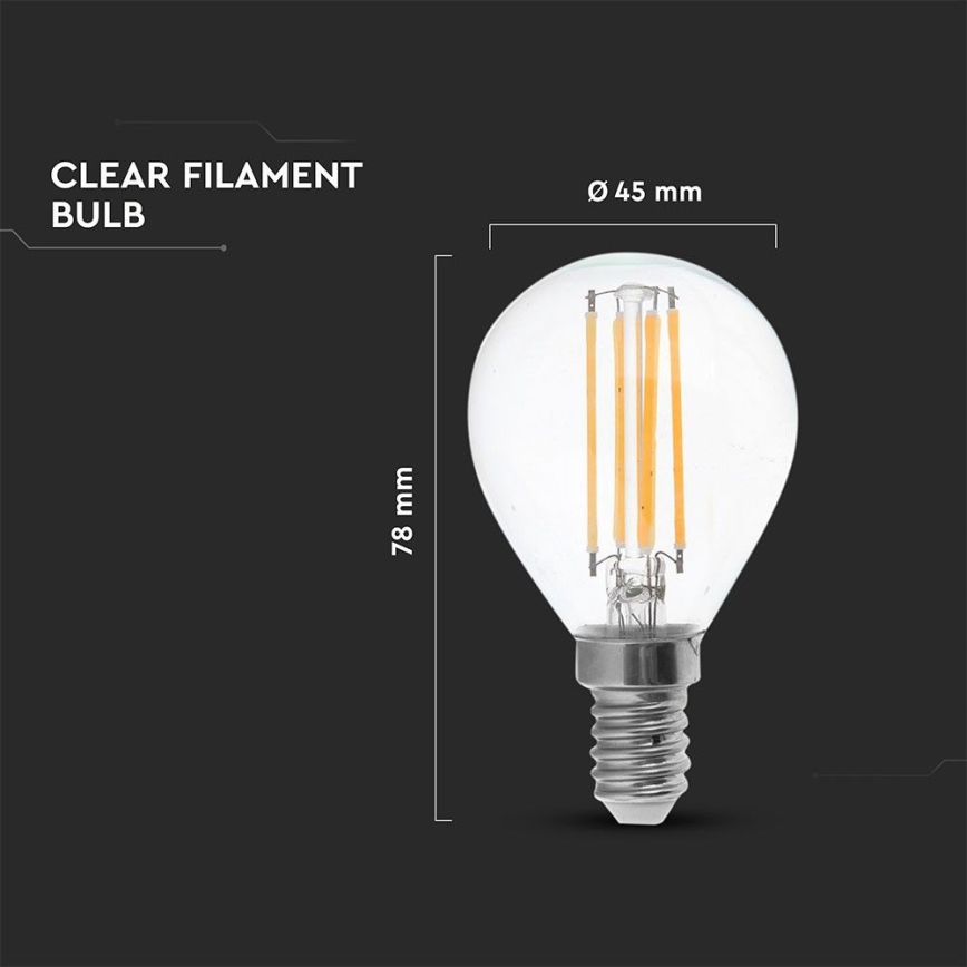 LED-pære FILAMENT P45 E14/6W/230V 2700K