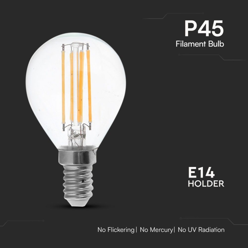 LED-pære FILAMENT P45 E14/6W/230V 4000K