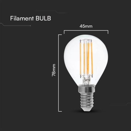 LED-pære FILAMENT P45 E14/6W/230V 4000K