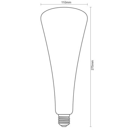 LED-pære FILAMENT SHAPE T110 E27/5W/230V 1800K lilla