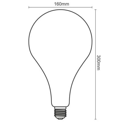 LED-pære FILAMENT SPIRAL VINTAGE A165 E27/4W/230V 2000K