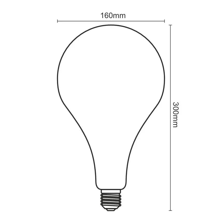 LED-pære FILAMENT SPIRAL VINTAGE A165 E27/4W/230V 2000K