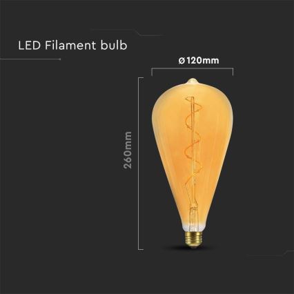 LED-pære FILAMENT ST120 E27/4W/230V 2700K