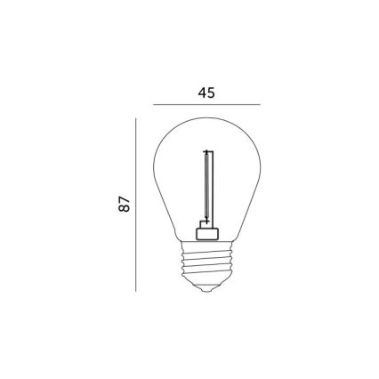LED-pære FILAMENT ST45 E27/1W/230V 2700K
