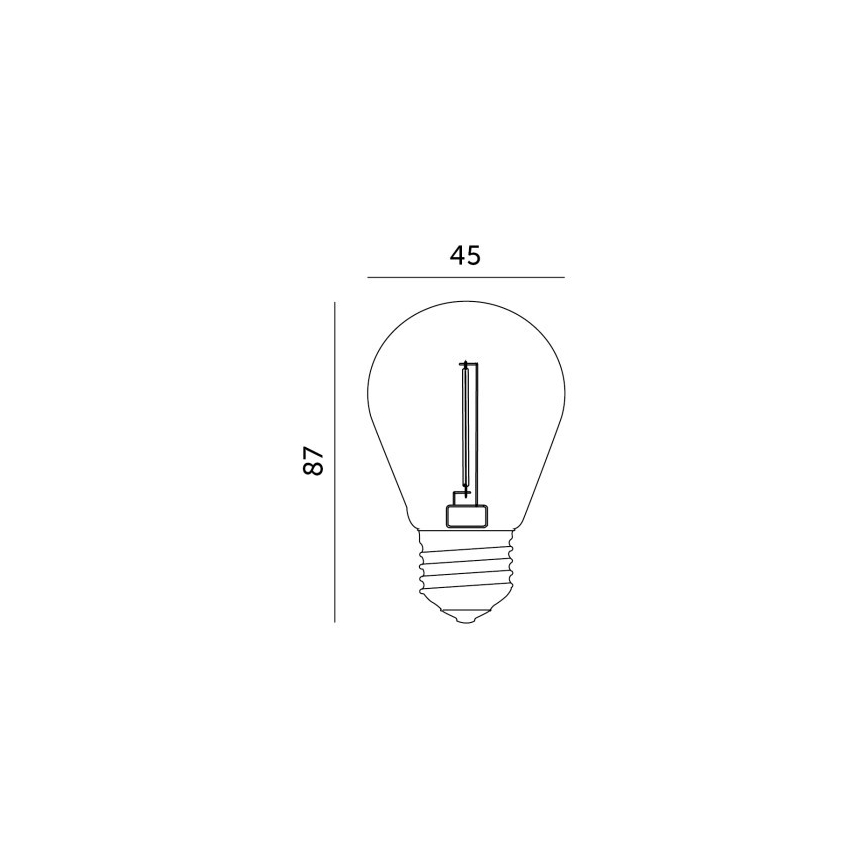 LED-pære FILAMENT ST45 E27/1W/230V 2700K