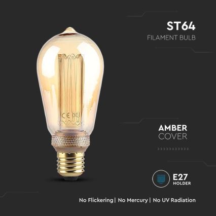 LED-pære FILAMENT ST64 E27/4W/230V 1800K Art Edition