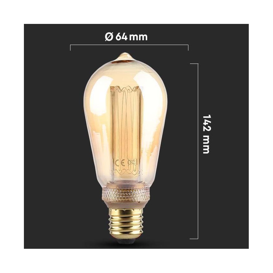 LED-pære FILAMENT ST64 E27/4W/230V 1800K Art Edition