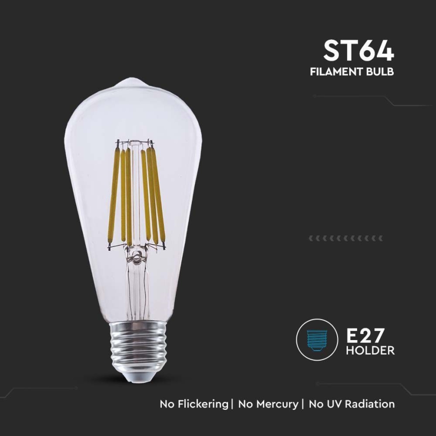 LED-pære FILAMENT ST64 E27/4W/230V 3000K