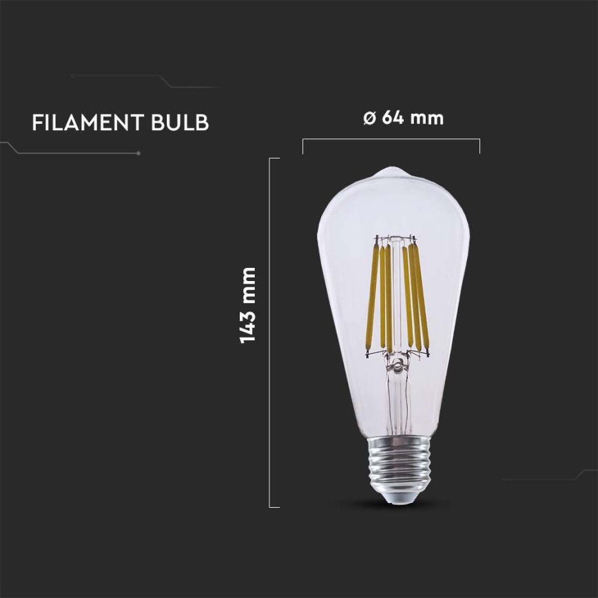 LED-pære FILAMENT ST64 E27/4W/230V 3000K
