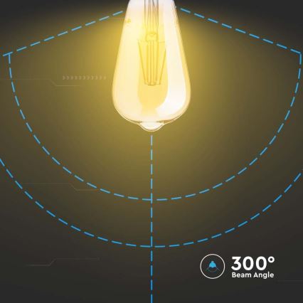 LED-pære FILAMENT ST64 E27/6W/230V 2200K