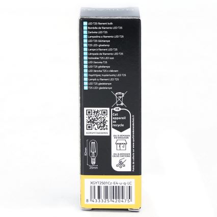 LED-pære FILAMENT T25 E14/4W/230V 3000K - BRILAGI