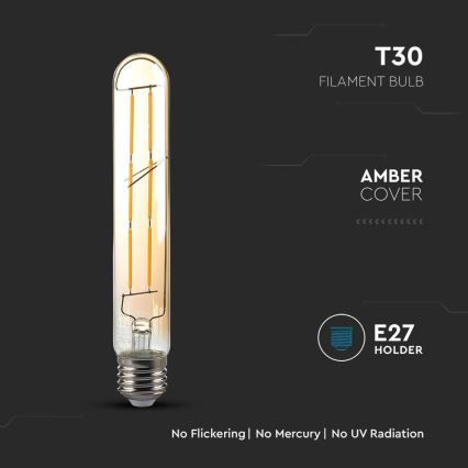 LED-pære FILAMENT T30 E27/6W/230V 2200K