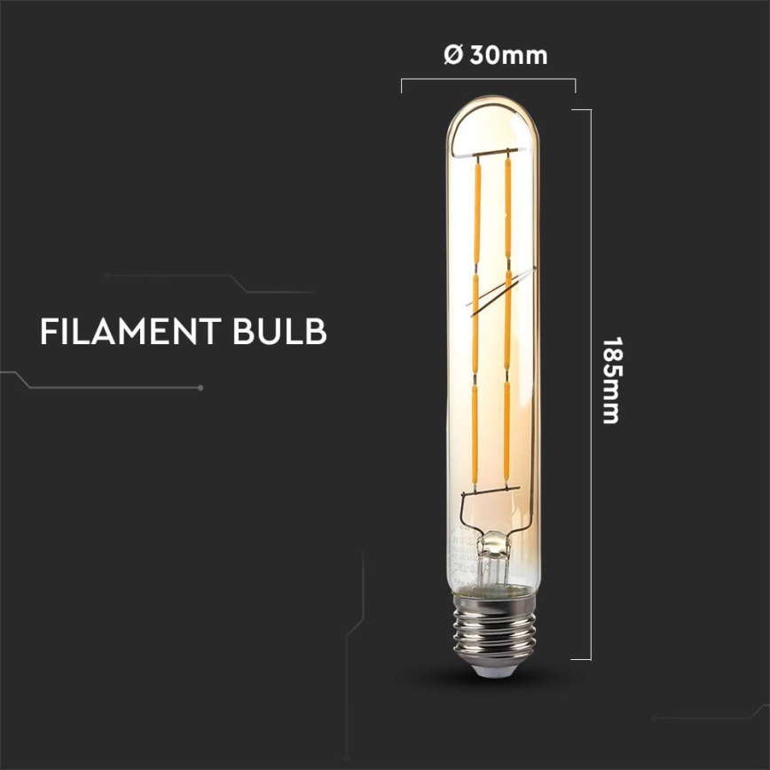 LED-pære FILAMENT T30 E27/6W/230V 2200K