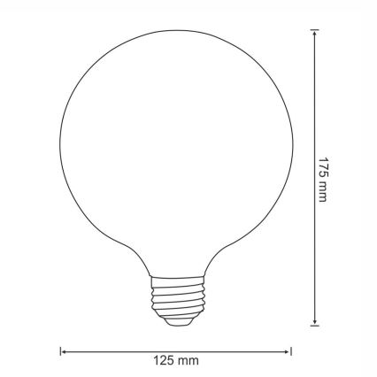 LED-pære FILAMENT VINTAGE E27/4W/230V 125x180 mm 2200K