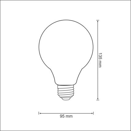 LED-pære FILAMENT VINTAGE G95 E27/4W/230V 2000K